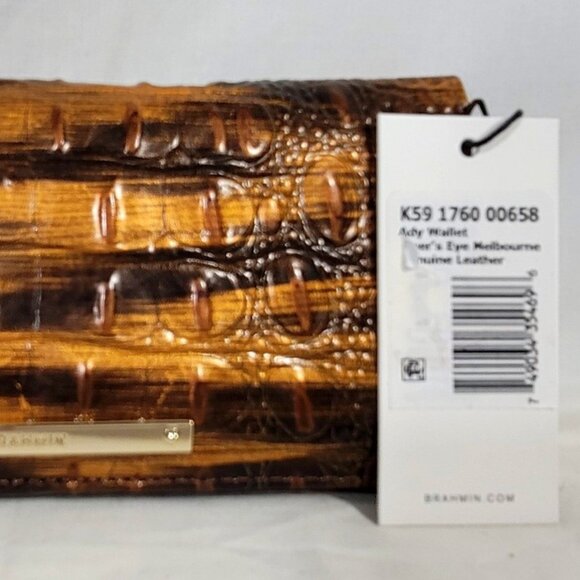 2 pc. BRAHMIN TIGER/TIGER'S EYE SMALL FINLEY SHOULDER BAG/PURSE-ADY WALLET SET - Picture 12 of 14